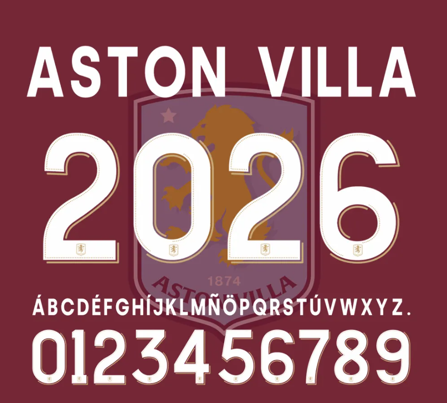 Fonte Aston Villa 2025-2026: Download Grátis (.ttf) do Novo Uniforme Adidas