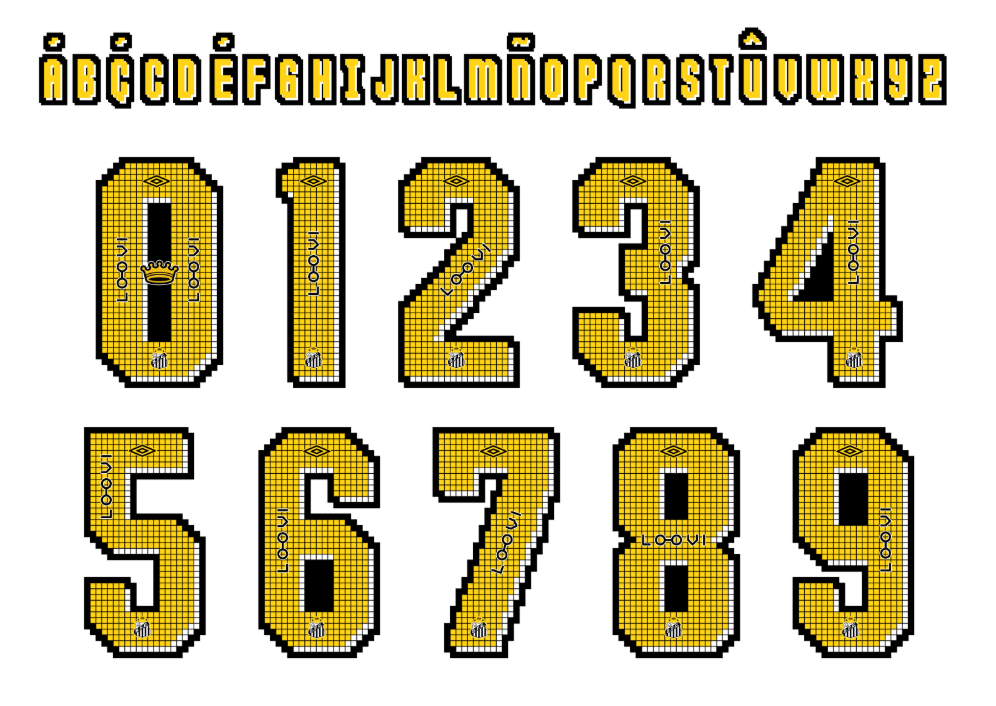 Fonte Santos FC Third 2025-26 – Baixe a Tipografia da Camisa 3 do Peixe