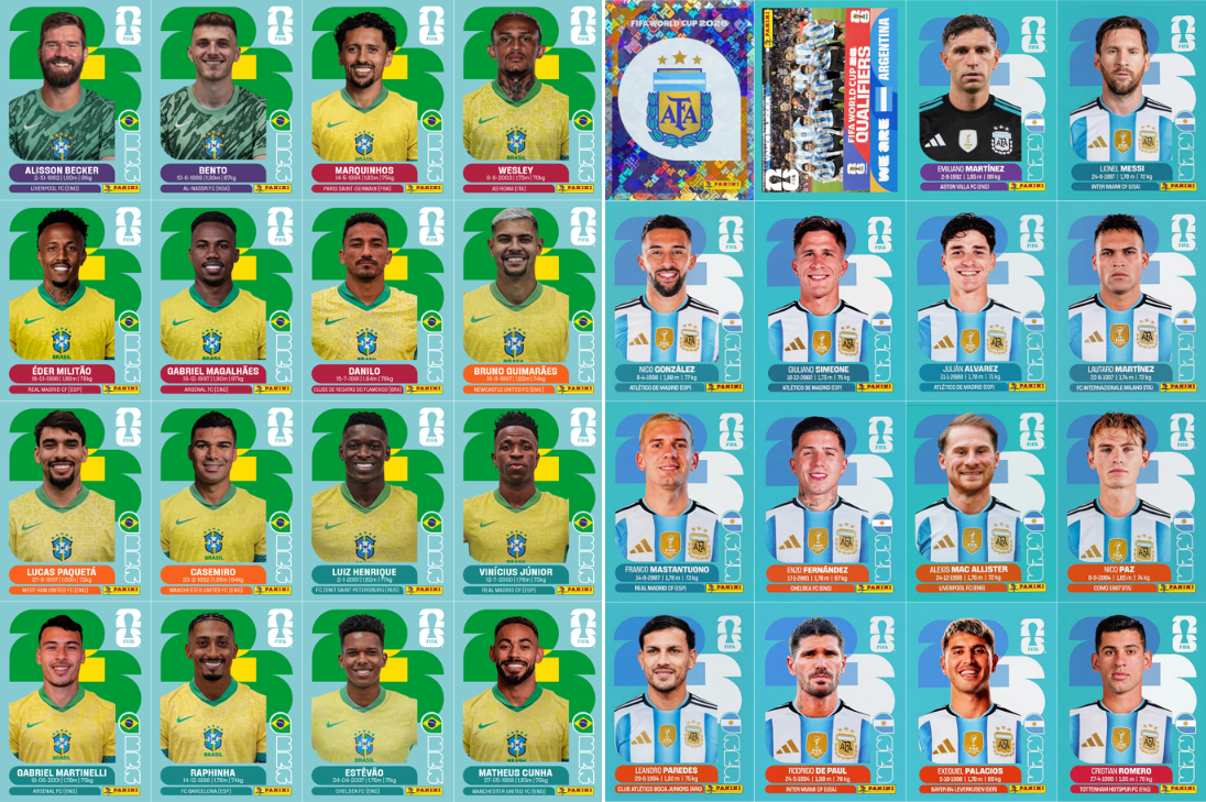 Figurinhas Panini da Copa do Mundo FIFA 2026